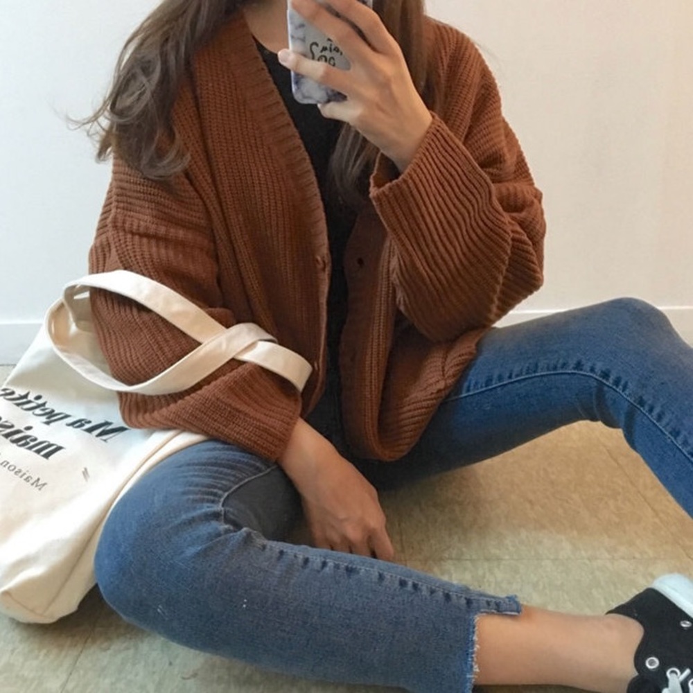 brown cardigan size S